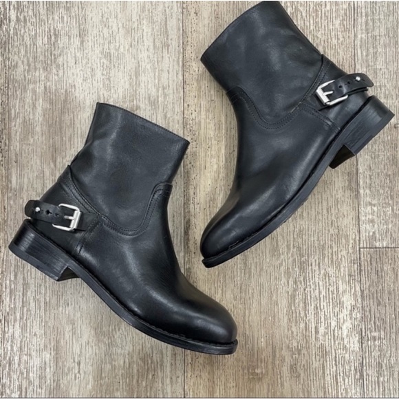 NEW! Rag & Bone Lightly Distressed Smooth Black Oliver Leather Zip Boots - Picture 7 of 9